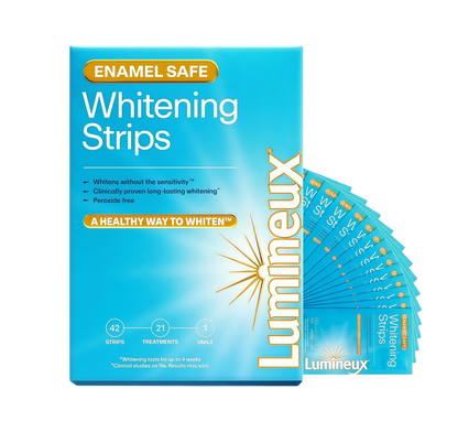 Lumineux Teeth Whitening Strips, Peroxide Free, 21 Treatments (3 Months)