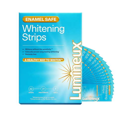 Lumineux Teeth Whitening Strips, Peroxide Free, 21 Treatments (3 Months)