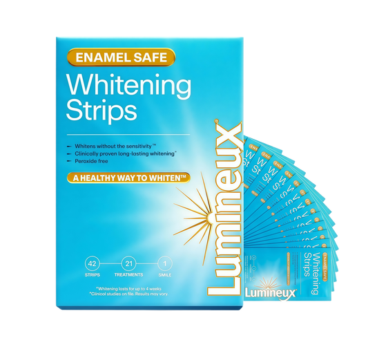 Lumineux Teeth Whitening Strips, Peroxide Free, 21 Treatments (3 Months)